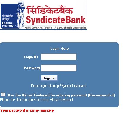 syndicate bank IB