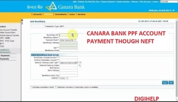 How To Make Canara Bank PPF Payment Through NFFT ?