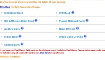 IRCTC Bank Transaction Charges – All Banks