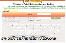 How To Reset Syndicate Bank Internet Banking Password ?