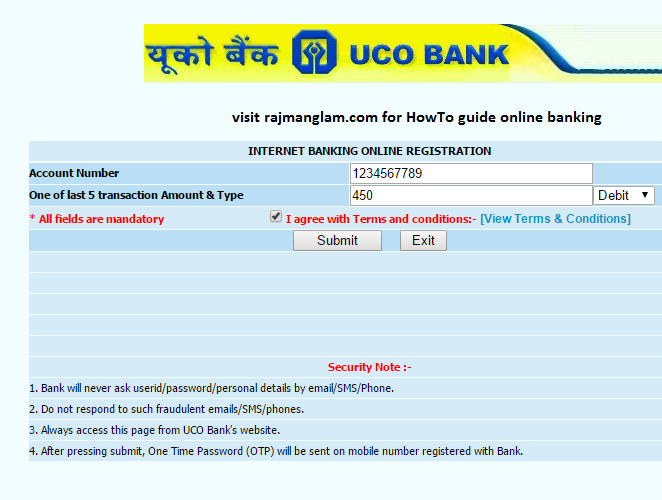How To Register UCO Bank Internet Banking Online ?