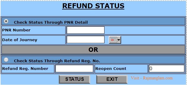 IRCTC Refund Status