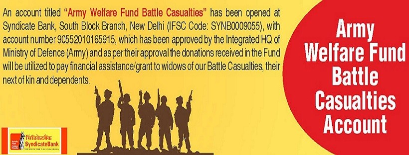 Syndicate Bank Staffs ‘thrilled’ to operate ‘Army Welfare Fund Battle Casualties’ Account