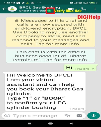 Book BPCL Cooking Gas via Whatsapp-home