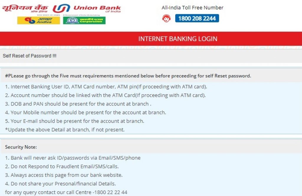 Union Bank of India Internet Banking