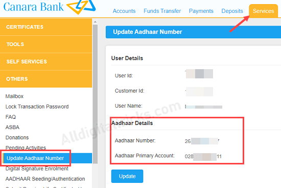 How to Link Canara Bank Account with Aadhaar ?