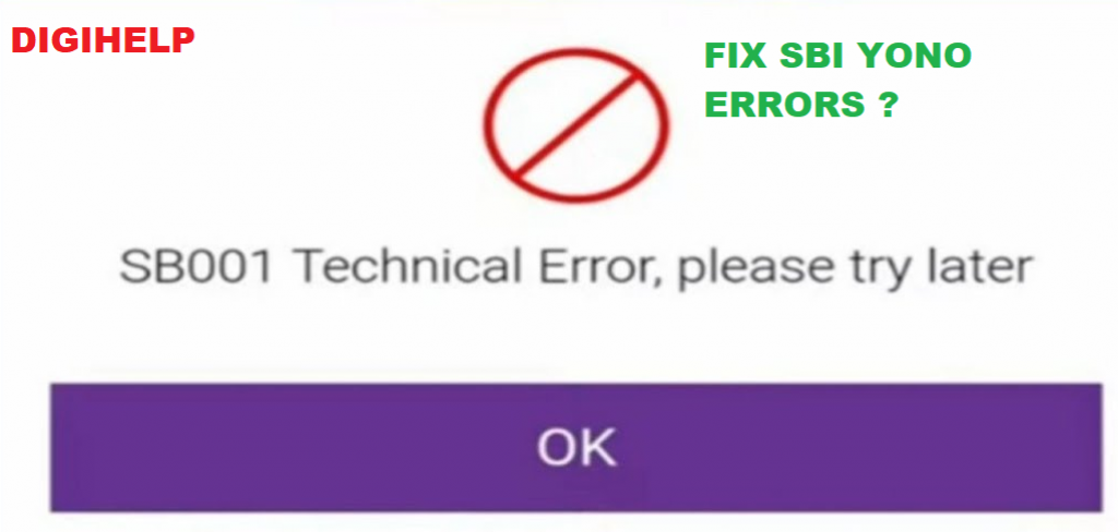 Fix SBI Yono SB001 or M001 Errors