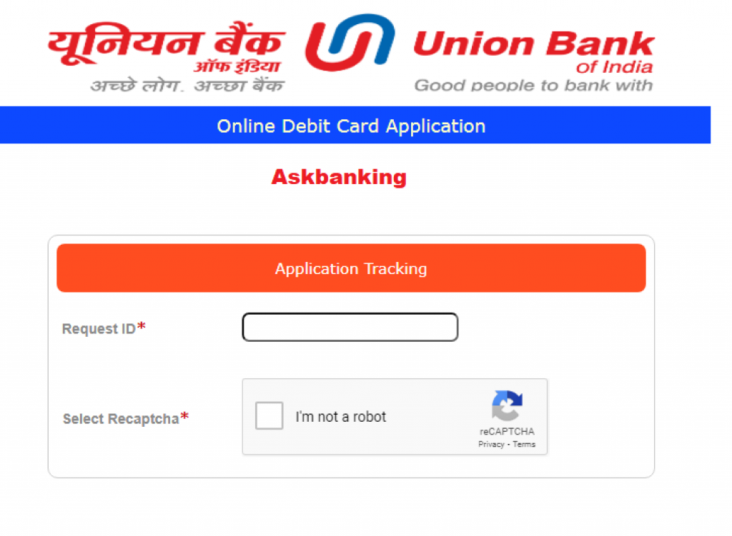 Union Bnak Debit Card track status - DIGIHELP